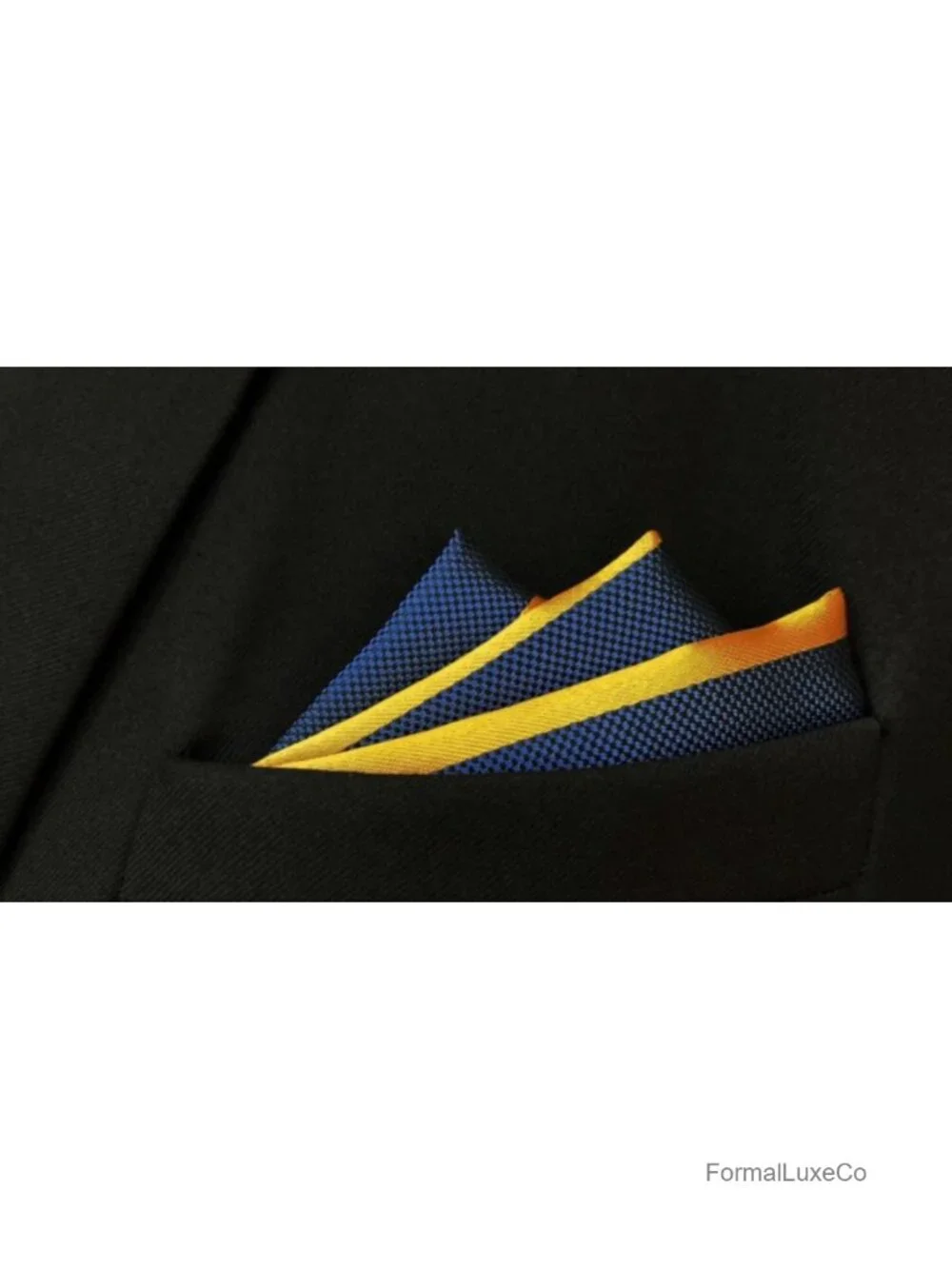 Striped Pocket Square for Men Jacquard Woven Microfiber Silk